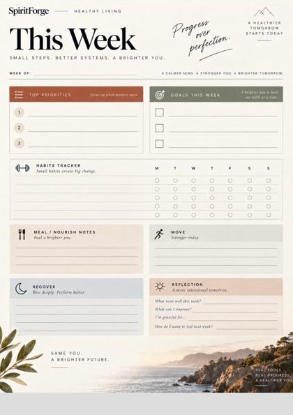 Weekly planner from the real Healthy Living collection
